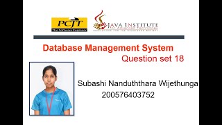 Database Management System Question Set 18 Profile