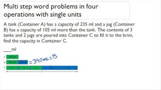 Multi-Step Word Problems in four operations with single units