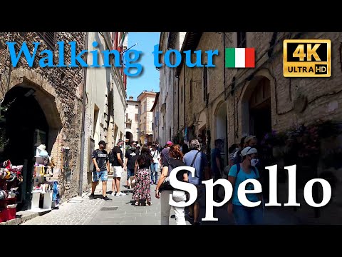 Spello (Umbria), Italy【Walking Tour】History in Subtitles - 4K