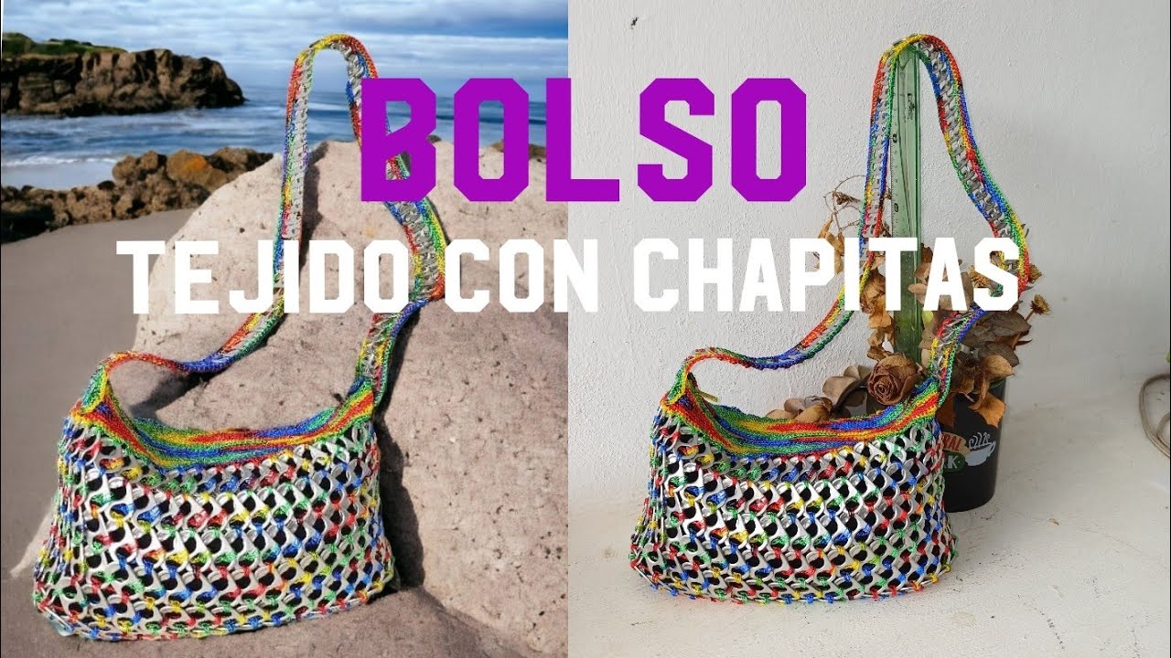 Tutorial Completo!! Bolso con Chapitas de Aluminio / Creaciones Berita Crochet
