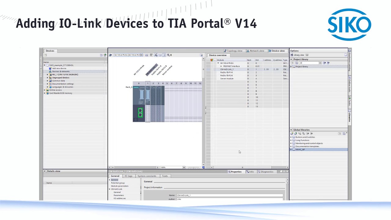 SIKO - Adding IO-Link Devices to TIA Portal® V14 - YouTube