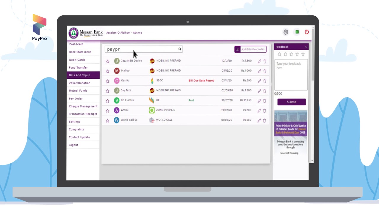 meezan-bank-internet-banking-how-to-pay-with-paypro-youtube