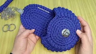 كروشية شنطة جميلة على شكل قوقعة/صدفه/شنطة مدورة Crochet circle bag/tığ işi çanta/Bolsa de crochê