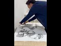 Making of Sacred ash, Charcoal on paper
