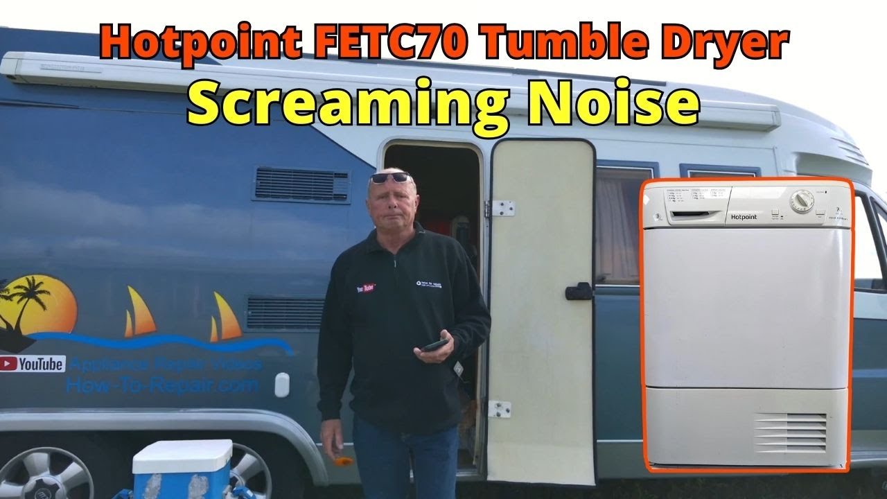 Hotpoint FETC70 Tumble Dryer Screaming Noise - Noisy Tumble Dryer Repair Video From Netherlands