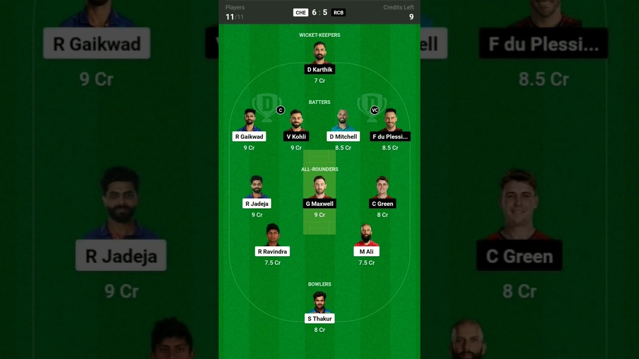 csk vs rcb dream11 predictions rcb vs csk dream11 team 