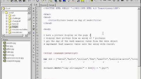 Tutorial video Javascript - using arrays, variables, image references - beginners
