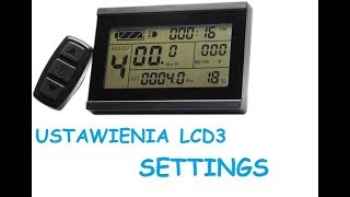 Obsługa i konfiguracja wyświetlacza LCD3 settings ebike rower elektryczny