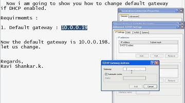 change default gateway if DHCP enabled