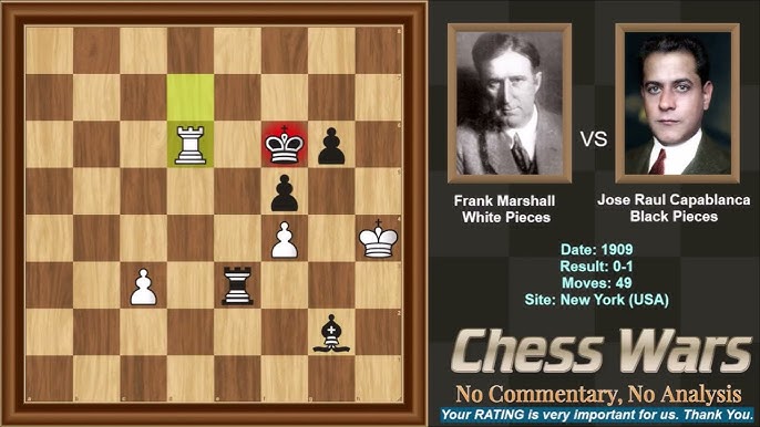 Jose Raul Capablanca vs Frank James Marshall: Spanish Game (New York) 