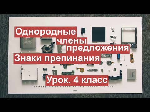 Урок. Однородные члены предложения. Знаки препинания.  Русский язык 4 класс. #учусьсам