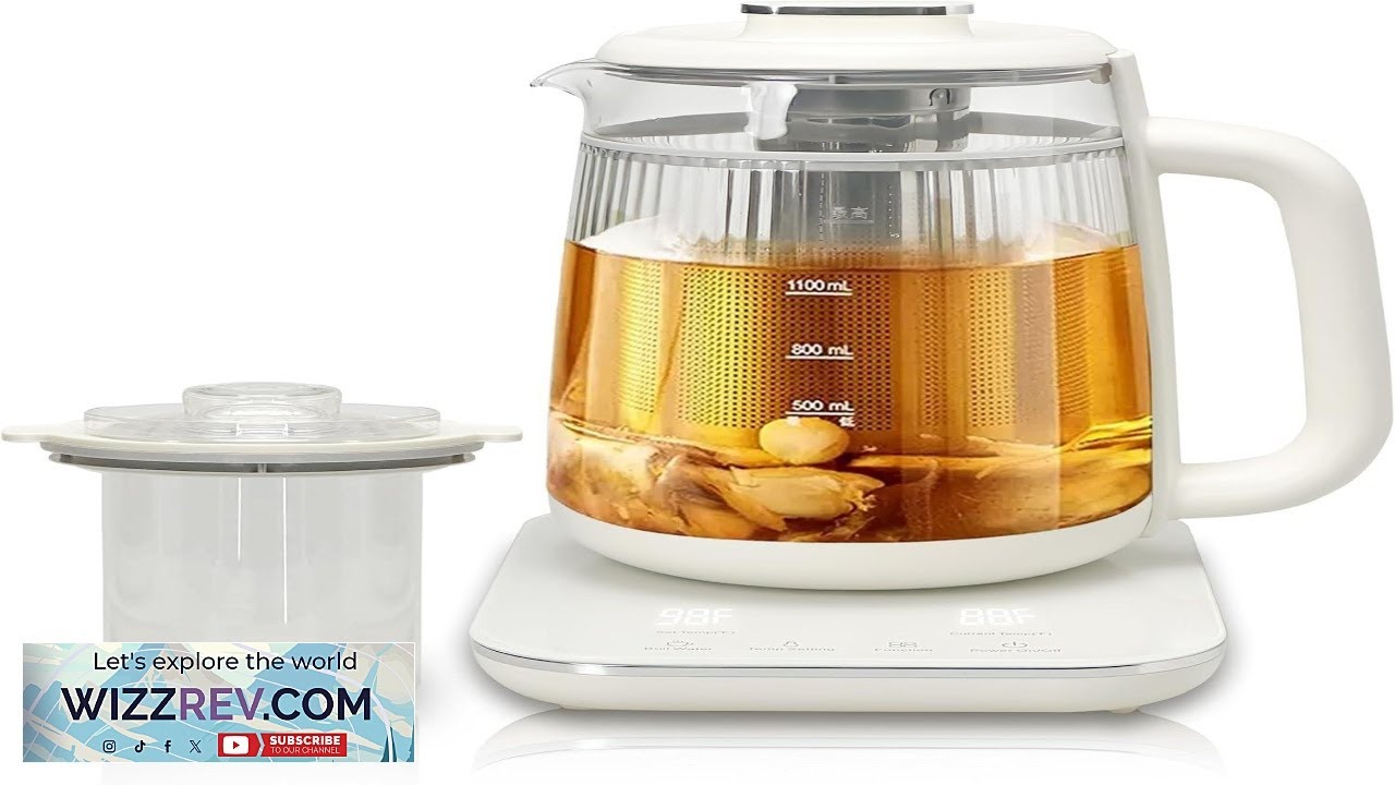 Health Pot 1.5L Double Layer Glass Electric Kettle with Stew Pot 9 in 1 Multi Function