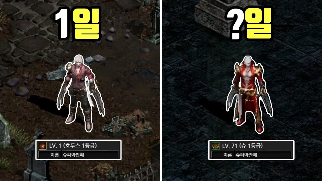 그 시절을 재현하려다 몰락한 다크에덴 오리진에서 전투 뱀파이어로 **일간 육성해 보기