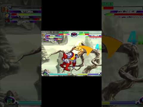 MvC2: Skitz - Colossus Throws Storm out of Trijump then Backdash Crossup to Kill Combo .:9.14.24:.