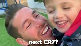 Sergio Ramos Teaching His Son How To Become The Next Cristiano Ronaldo.