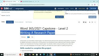 Word 365/2021 Capstone Level 2 | Writing a Research Paper | Step-by-Step Tutorial |SIMnet Part 1