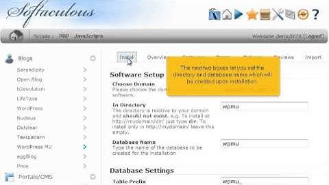 How to install WordPress MU from Softaculous