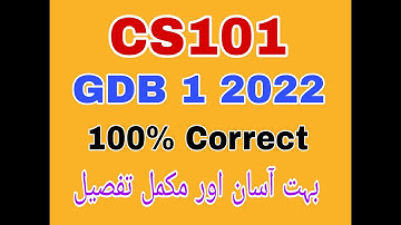 CS101 Gdb Solution 2022|Cs101 Gdb Solution Spring 2022|Cs101 gdb 1 2022