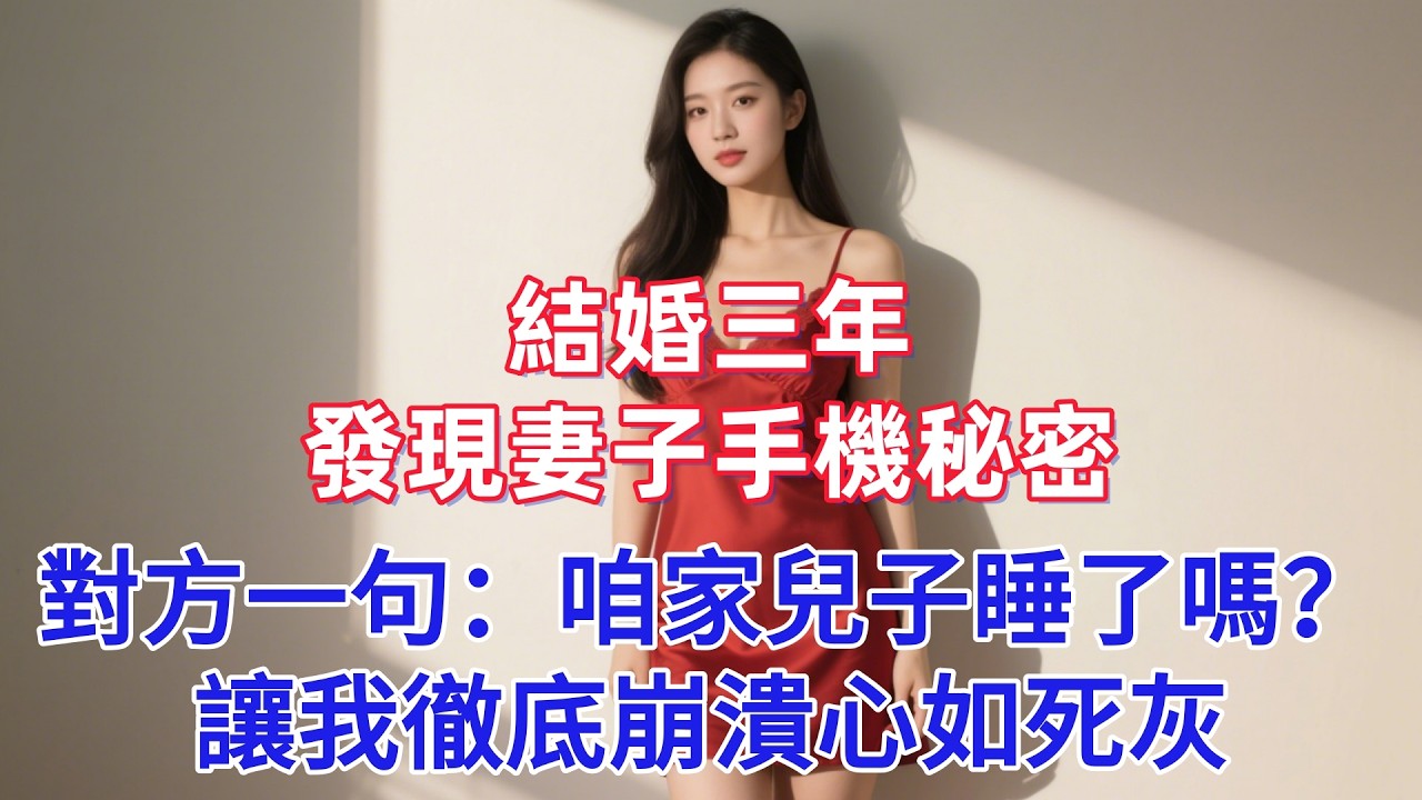 結婚三年，發現妻子手機秘密，對方一句：咱家兒子睡了嗎？讓我徹底崩潰心如死灰