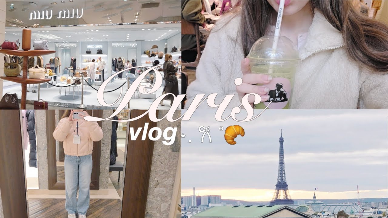 Paris Vlog 🥐: visiting galerie lafayette, window shopping, eiffel tower, joe & the juice