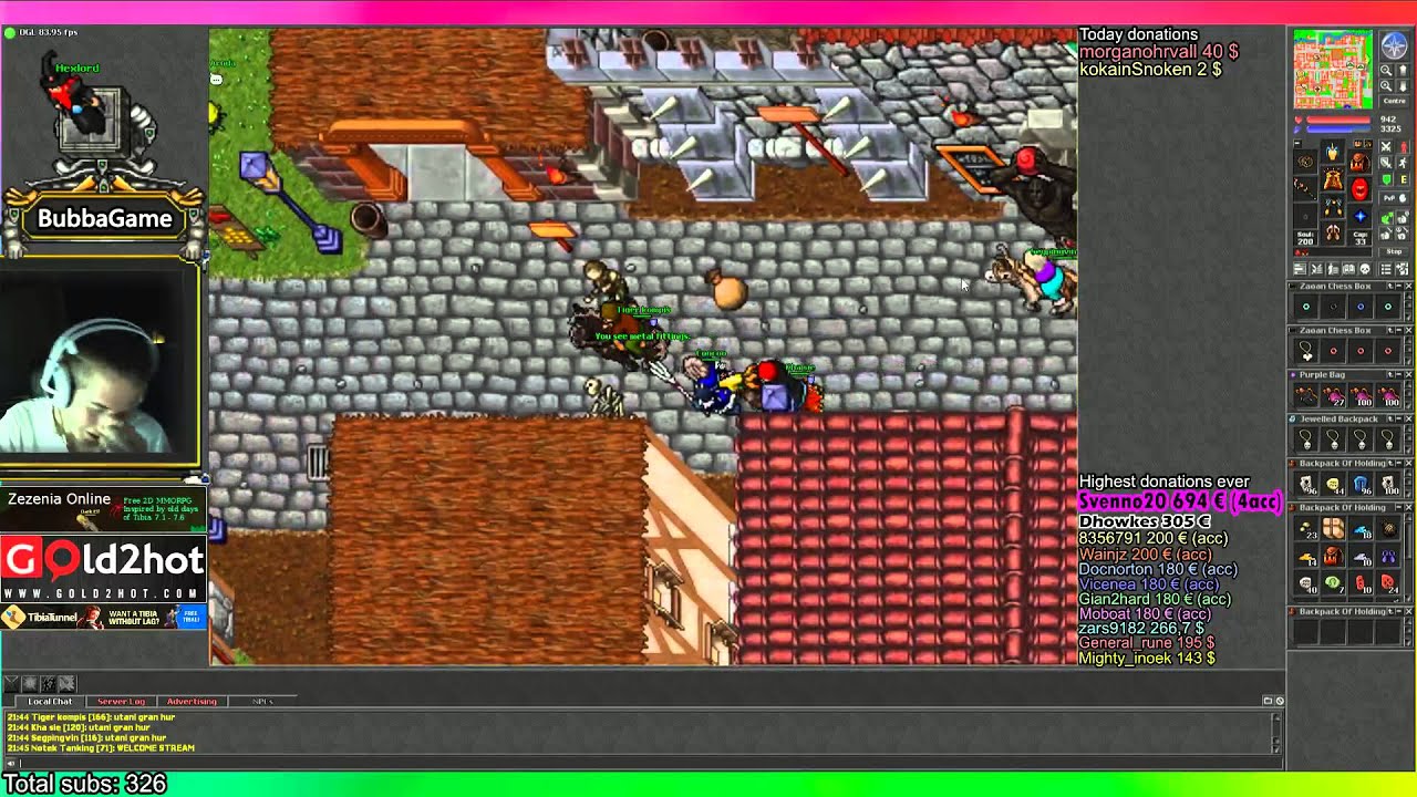 tibia backpack of holding