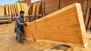 Pakistani Man Is An EXPERT In Making A LUXURY CLASSIC Wooden Dining Table - @WoodworkingHands