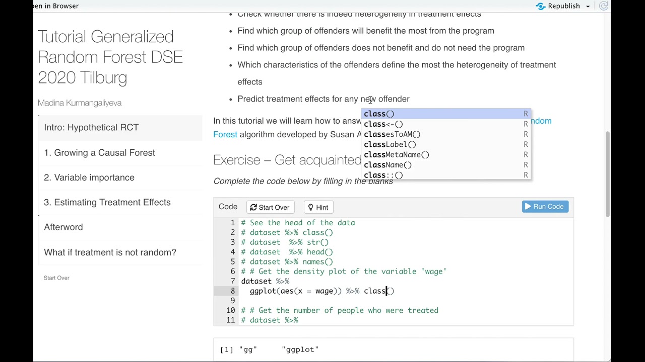 Generalized Random Forest tutorial code walk-through (Part 1) - YouTube