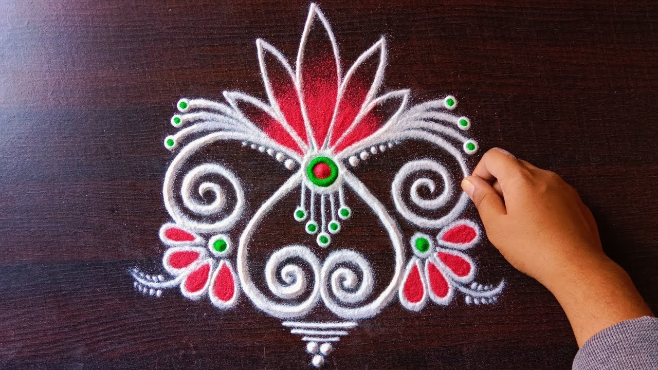 daily use rangoli || rangoli || rangoli design || rangoli kolam ...