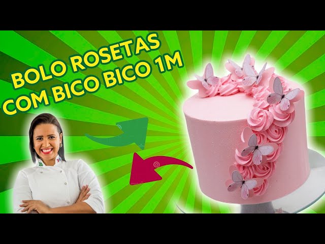 Bolo de borboleta  Bolo, Bolo de roseta, Bolo rosa