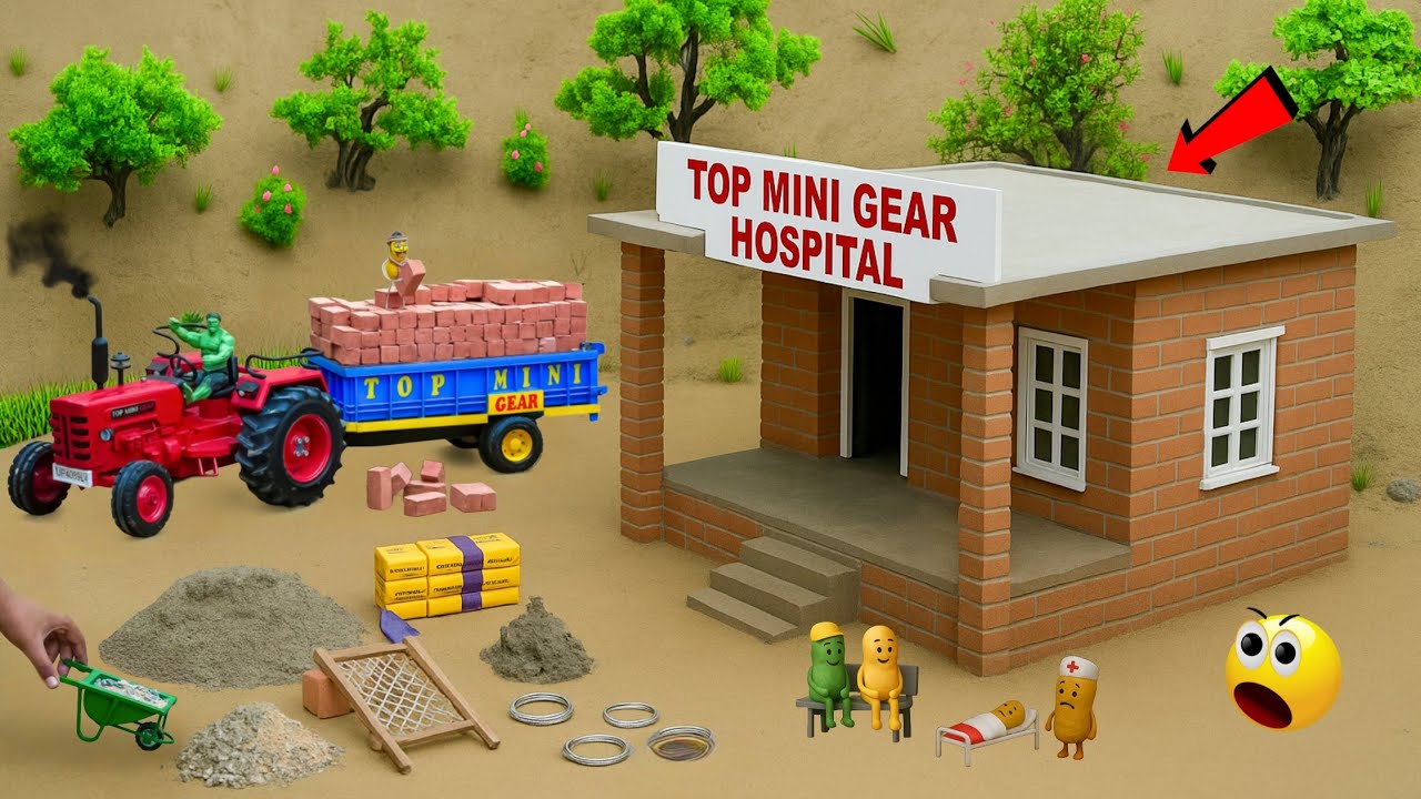 DIY Mini Tractor Builds Real Hospital Using Bricks & Cement | RC Truck |Science Project @topminigear