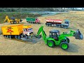  Cartoon Video | JCB Tractor Cartoon Video | Full Loaded Truck Accident Pickup Out JCB Tractor