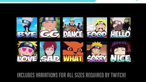 GFXKit.com - Naruto Animated Emotes for Twitch - 10 awesome icons
