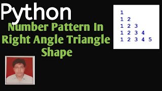 Number pattern in right angle traingle shape in python