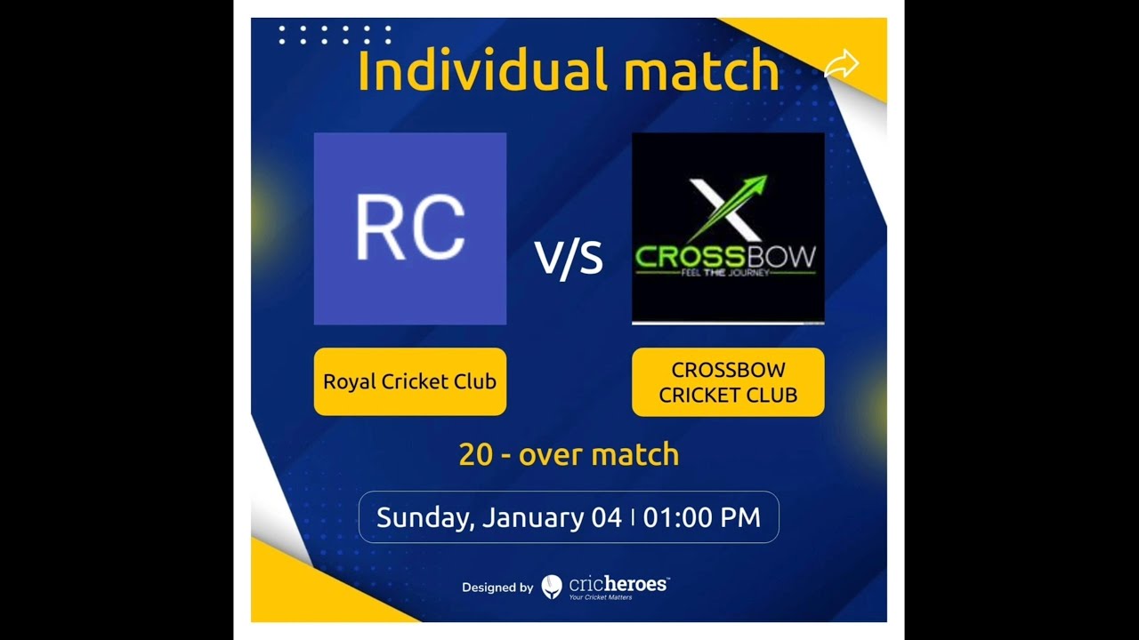 🏏Royal Cricket Club v/s Crossbow Cricket Club🏏 |@crossbowcricketclub 