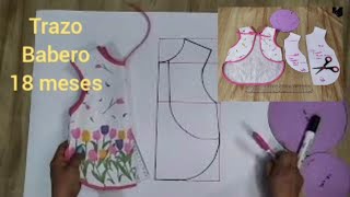 TRAZO 🧸 Babero Antimanchas..talla 18 meses para bebé..paso a paso..DIY