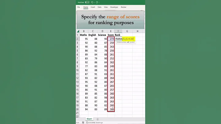 How to Find Student Ranks Using the RANK Function in Excel