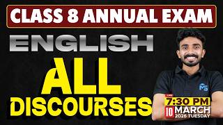 CLASS 8 Annual Exam 2026 | English All Discourses | LIVE | MS SOLUTIONS