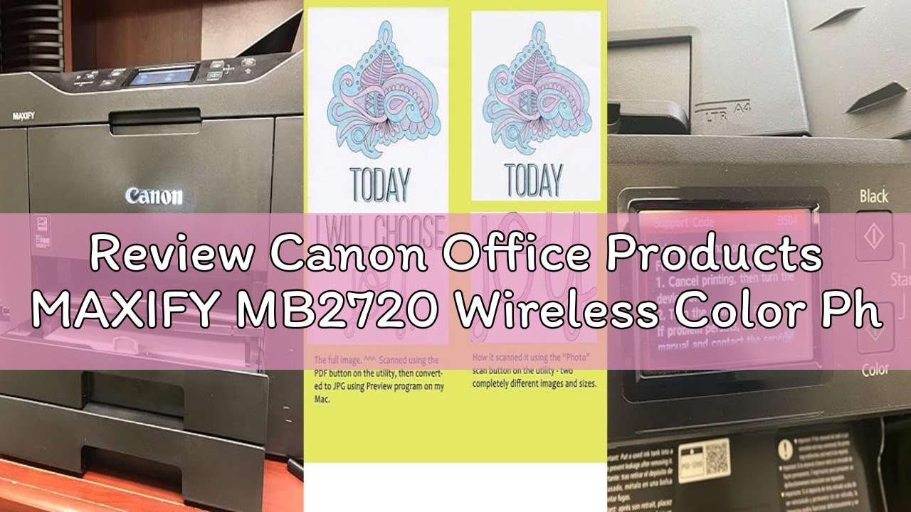 Review Canon Office Products MAXIFY MB2720 Wireless Color Photo Printer with Scanner, Copier and Fax