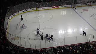 Luca Del Bel Belluz of the Cleveland Monsters scores vs. the Laval Rocket 3/21/25