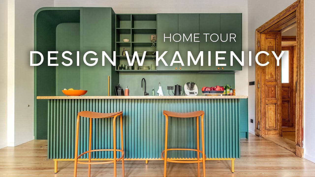 Rodzinne mieszkanie w kamienicy - piękne kolory, pomysłowa zabudowa i ukryty telewizor | HOME TOUR