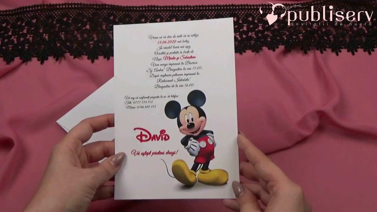 Invitatii De Botez Baieti Disney Mickey Cod N24 X M33 Www