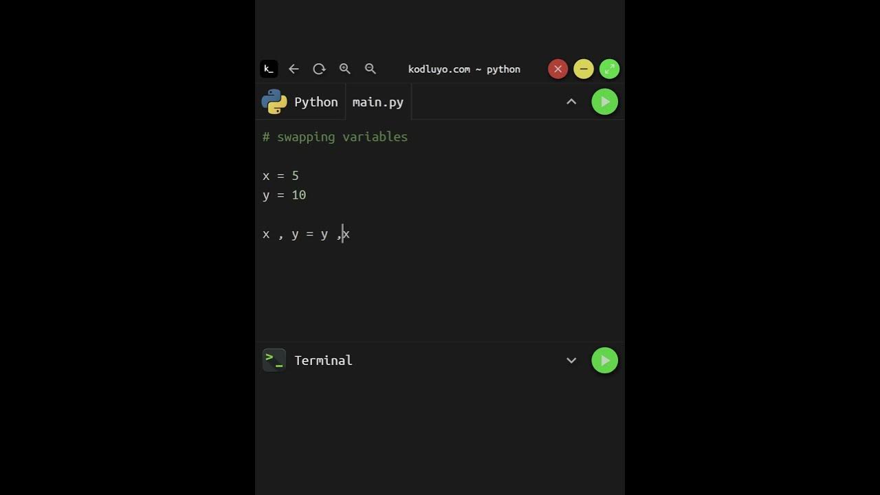 Swapping variables in python youtube