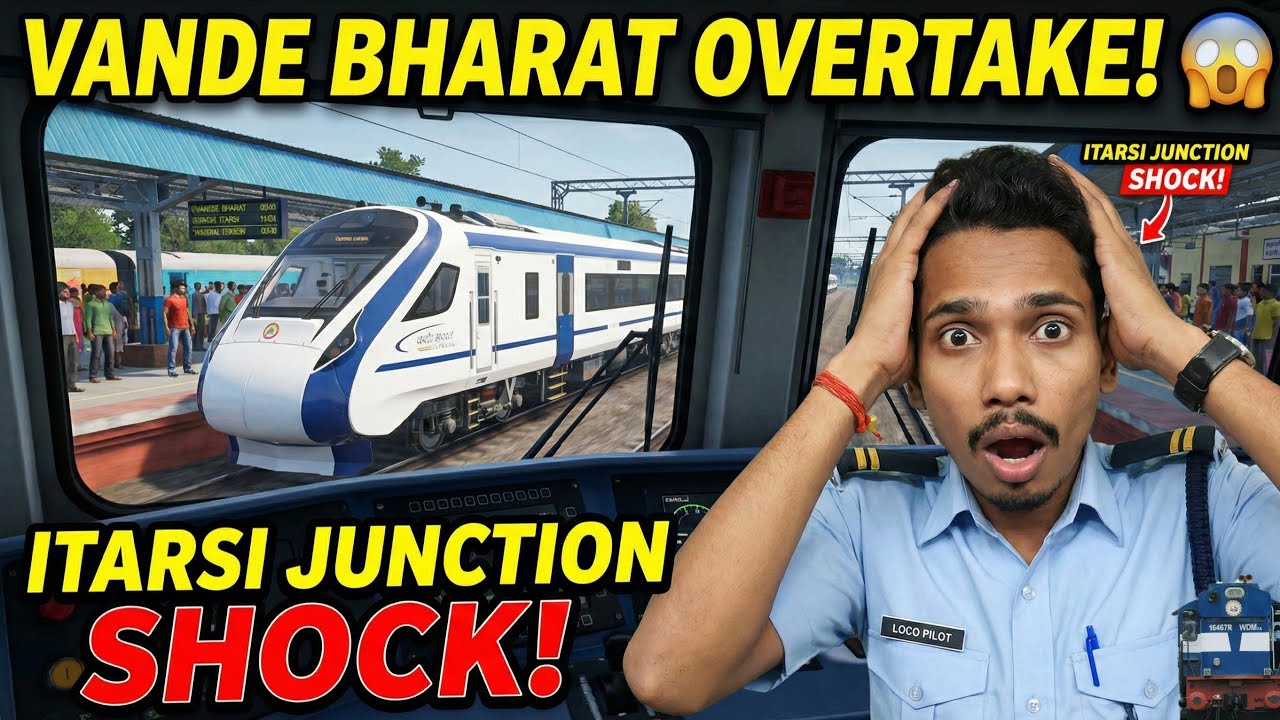 12751-Driving Humsafar Express With Full Speed Crossing Vande Bharat At Itarsi Junction 