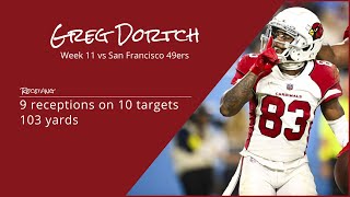 Greg Dortch WR Arizona Cardinals | Every target and catch | 2022 | Week 11 vs San Francisco 49ers