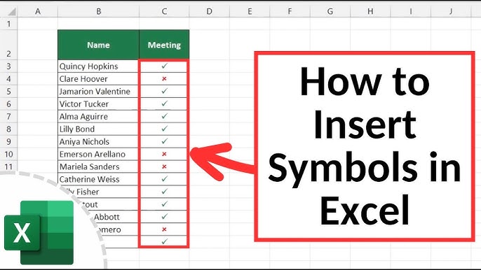 Add a tick/ cross into your Excel Data Validation •