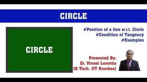 Circles-3 | Tangent to a circle | JEE Main and Advanced | Powered by IITians