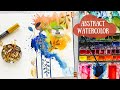 Abstract Watercolor Art Journaling with Gold Leaf