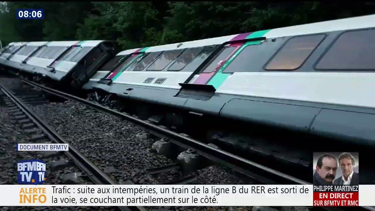 Une rame du RER B déraille à cause d’un glissement de terrain