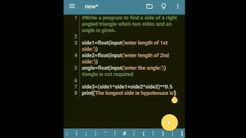Python code to print Hypotenuse of a right angled triangle #shorts