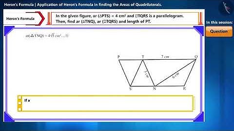 Application of Heron formula (finding areas of quadrilateral) | Part 2/3 | English | Class9